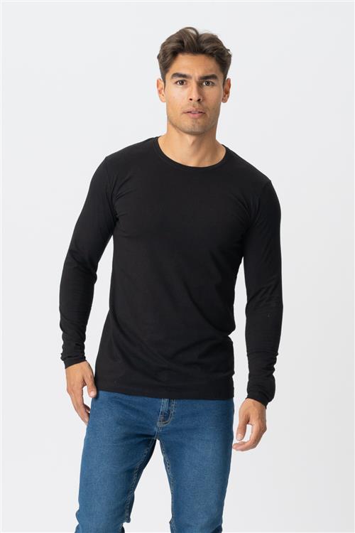 Langærmet Muscle T-shirt - Sort - Herre - 2XL - TeeShoppen
