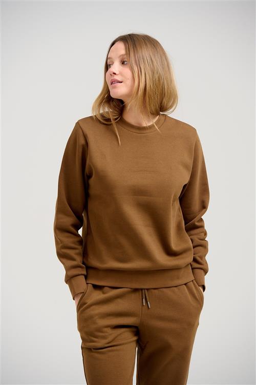 Basic Crewneck Sweat - Brun - Dame - S - TeeShoppen