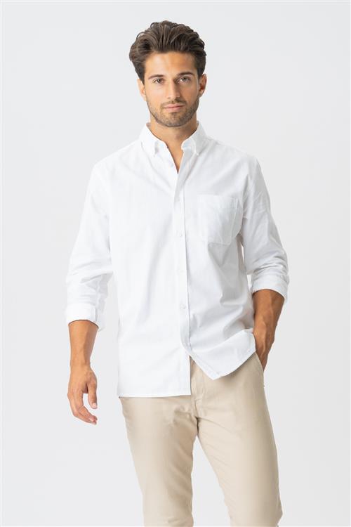 Originale Performance Oxford Skjorte - Hvid - Herre - L - TeeShoppen