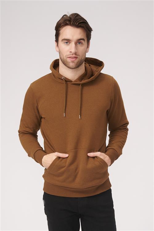 Basic Hoodie Sweat - Brun - Herre - XL - TeeShoppen