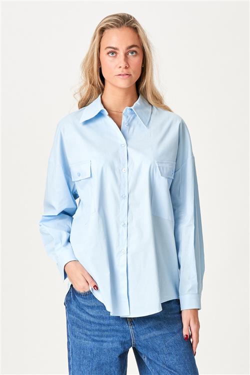 Clara Oversized Skjorte - Lyseblå - M - TeeShoppen
