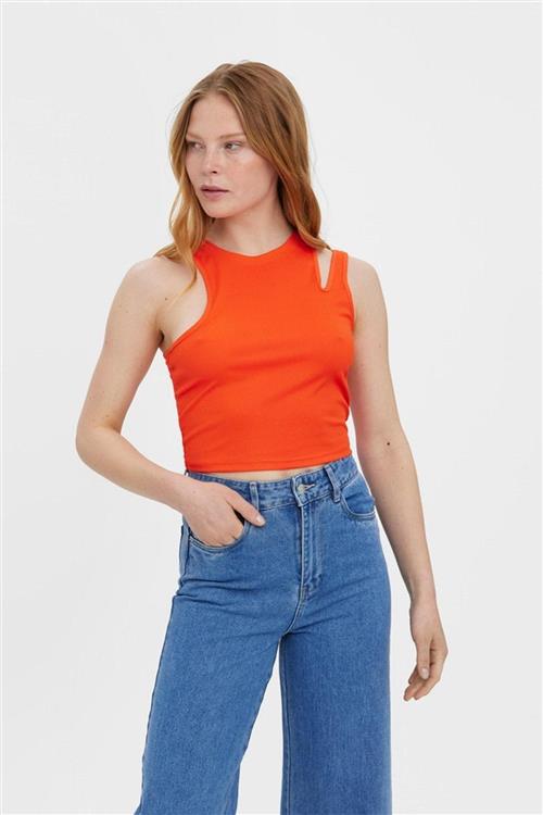 Ofelia Neia Tank Crop Top - Cherry Tomato - M - Vero Moda
