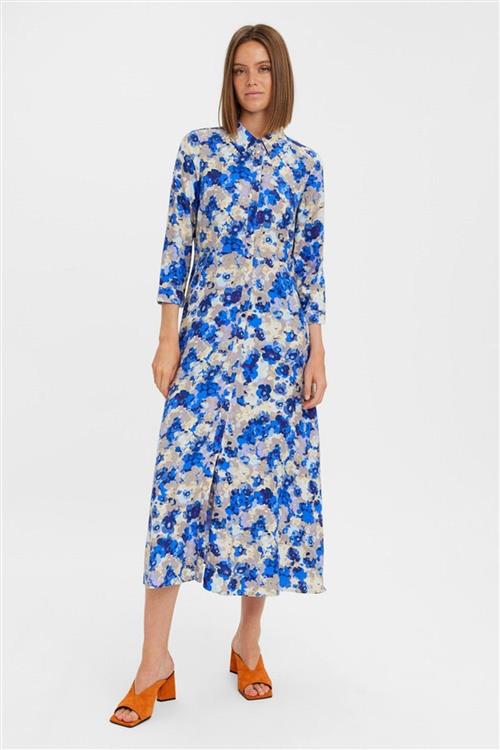 Elly 3/4 Skjortekjole - Nautical Blue - L - Vero Moda