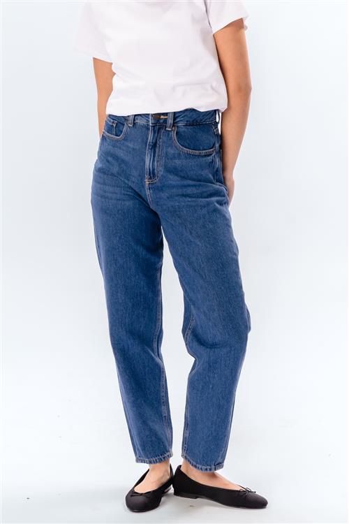 Originale Performance Mom Jeans - Medium Blue Denim - Dame - 25/30 - TeeShoppen