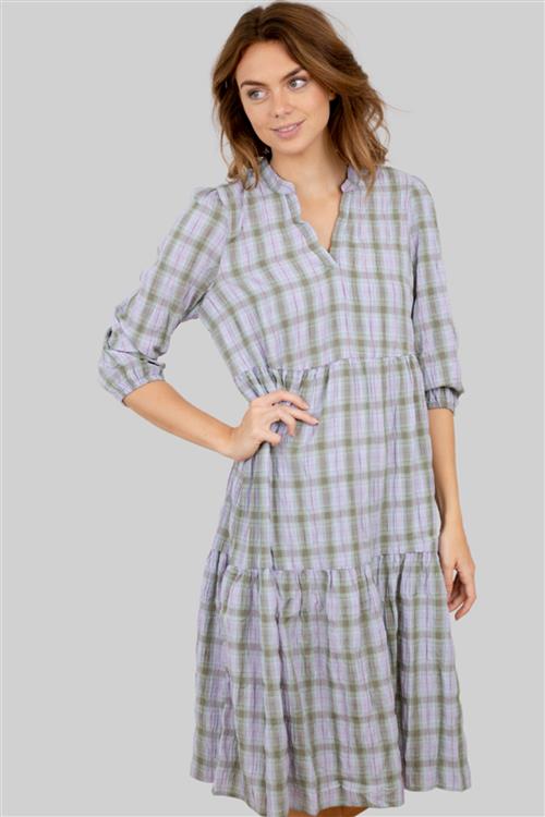 Fiona Sleeve Kjole - Ivy Grøn/Lilla - Dame - L - Vero Moda