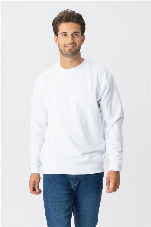 Basic Crewneck - Hvid - Herre - XL - TeeShoppen
