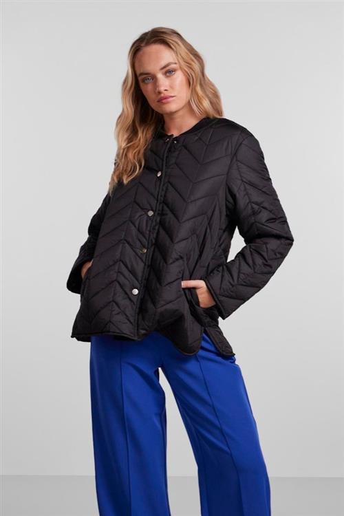 Fawn Short Quilted Jacket - Black - L - PIECES