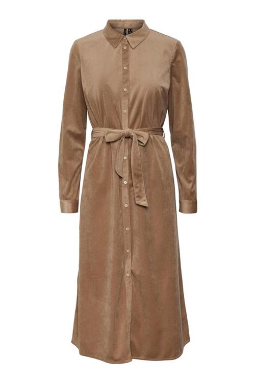 Ida Calf Skjorte Kjole - Silver Mink - L - Vero Moda