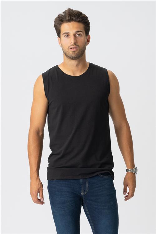 Sleeveless Tee - Sort - Herre - XL - TeeShoppen