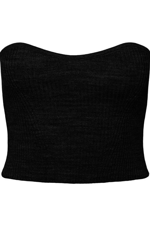 Angie Knit Tube Top - Sort - M - PIECES