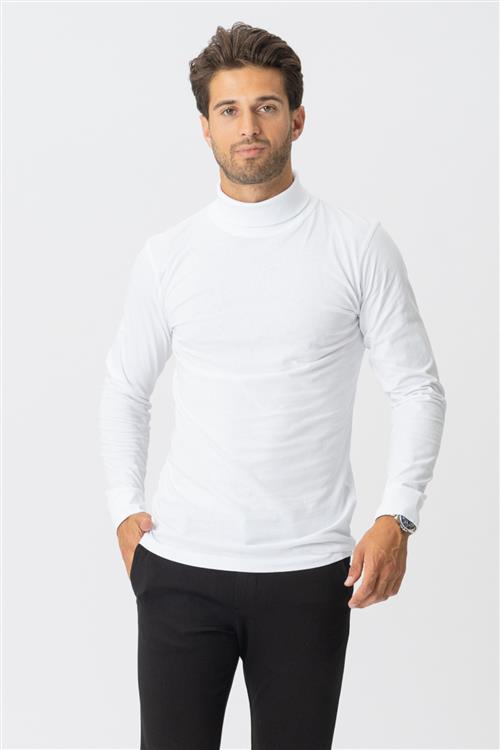 Rullekrave trøje - Hvid - Herre - 3XL - TeeShoppen