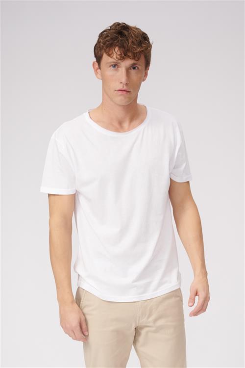 Dyb Rund Hals - Hvid - Herre - 2XL - TeeShoppen