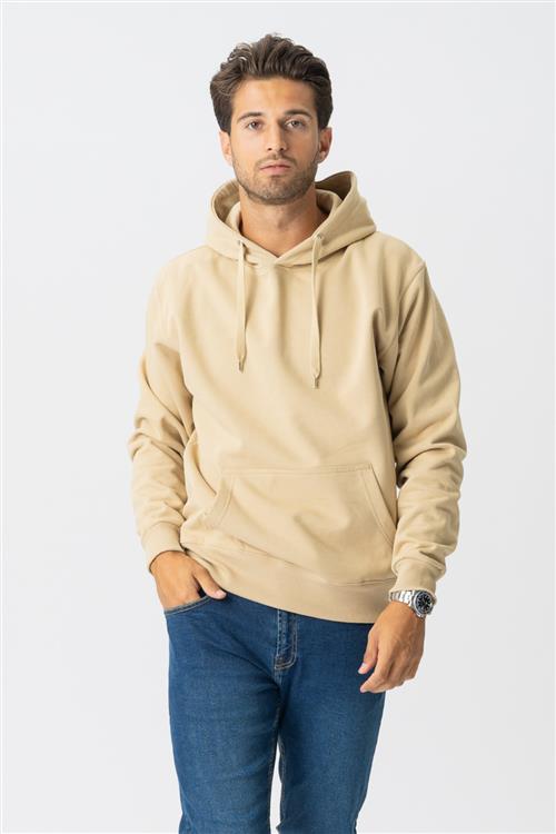 Basic Hoodie - Khaki - Herre - L - TeeShoppen