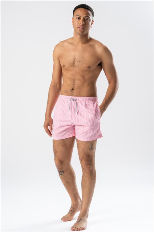Badeshorts - Rosé/Hvid - M - TeeShoppen
