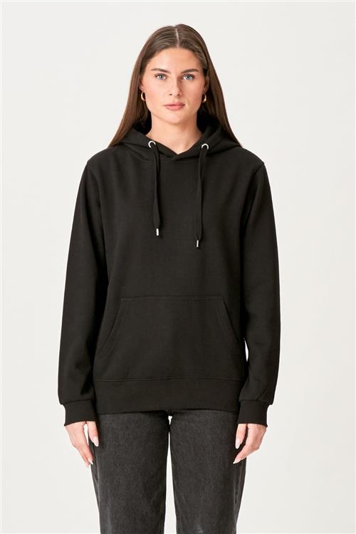 Oversized Hoodie - Sort - Dame - XS - TeeShoppen