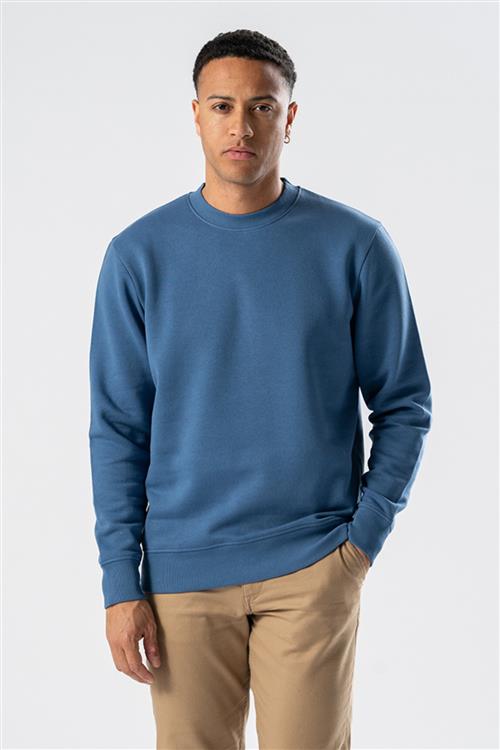 Sweatshirt Crewneck - Støvet Blå - Herre - XL - TeeShoppen