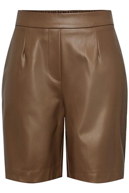 Nicole High Waist Shorts - Fossil - M - PIECES