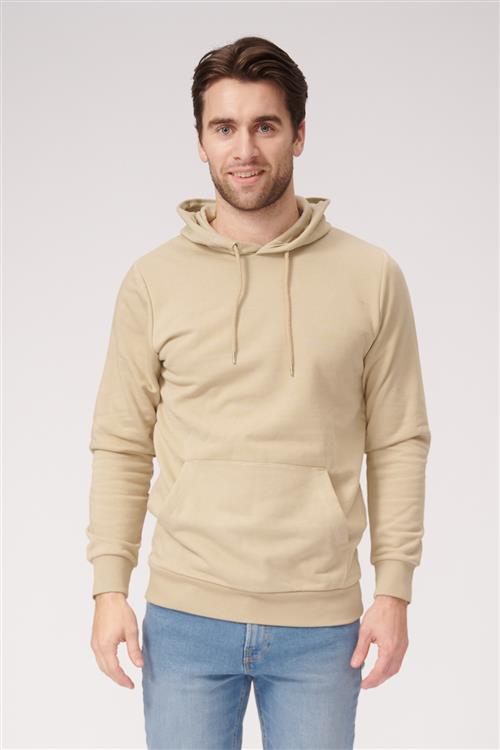 Basic Hoodie Sweat - Mørk Beige - Herre - L - TeeShoppen