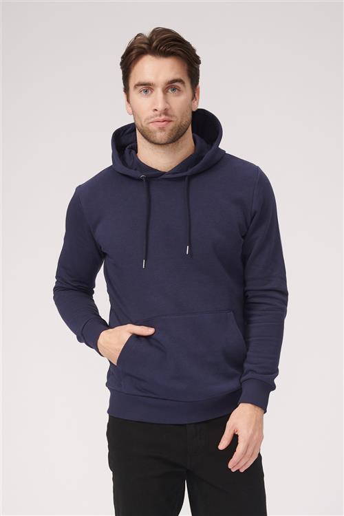 Basic Hoodie Sweat - Navy - Herre - XL - TeeShoppen