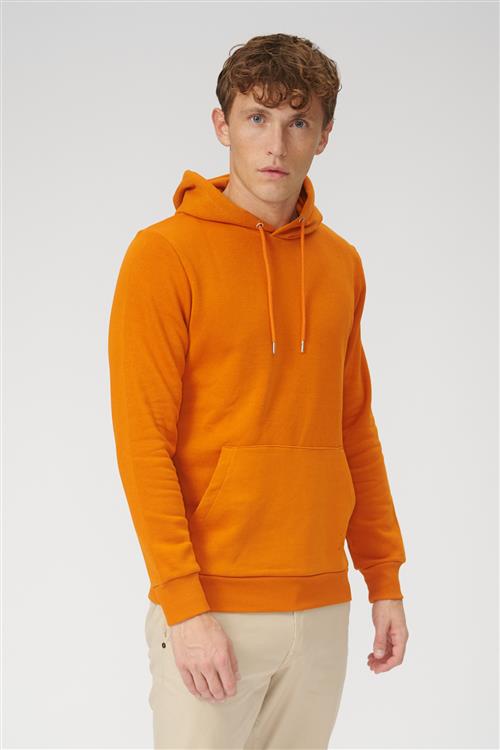 Basic Hoodie Sweat - Orange - Herre - 2XS - TeeShoppen