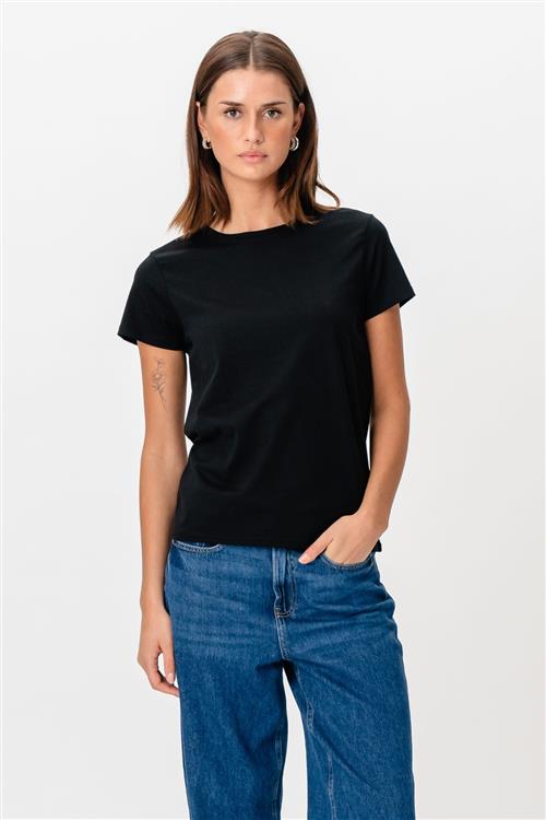 Basic T-shirt - Sort - Dame - XS - TeeShoppen