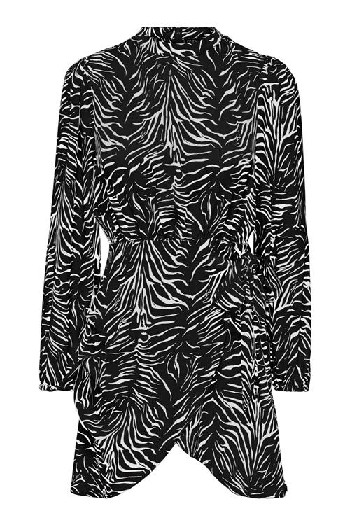 Mille Wrap Kjole - Black Vibrant Zebra - XS - ONLY