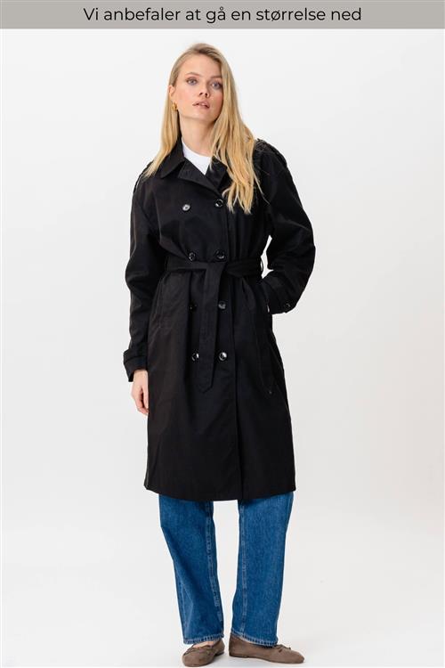 Linea trenchcoat - Sort - Dame - S - TeeShoppen