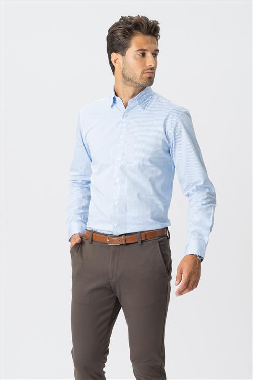 Originale Performance Skjorte - Lyseblå/Hvid Stribet - Herre - 2XL - TeeShoppen