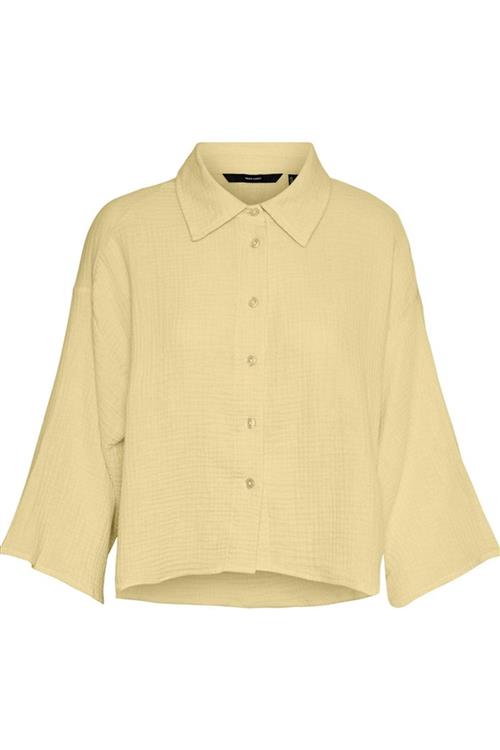 Natali 3/4 Crop Shirt - Lemon Meringue - M - Vero Moda