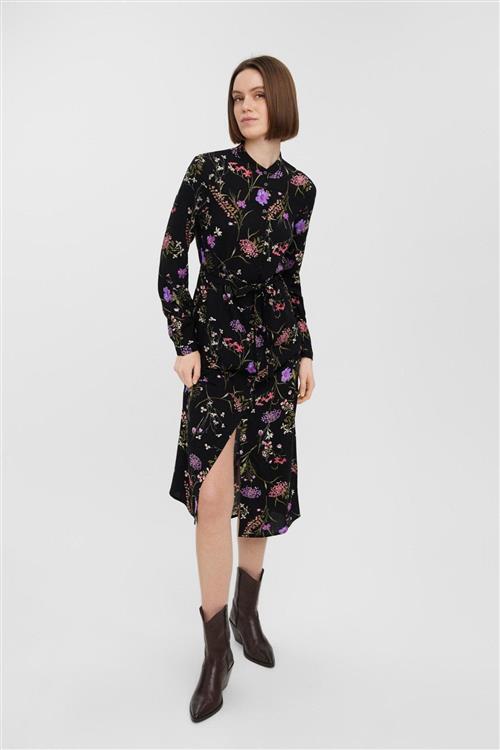 Easy Long Sleeve Shirt Dress - Lilla - M - Vero Moda