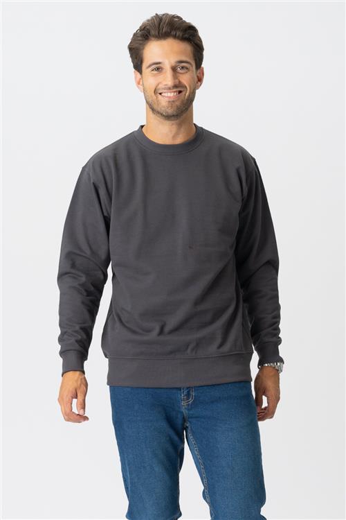 Basic Crewneck - Mørkegrå - Herre - XL - TeeShoppen