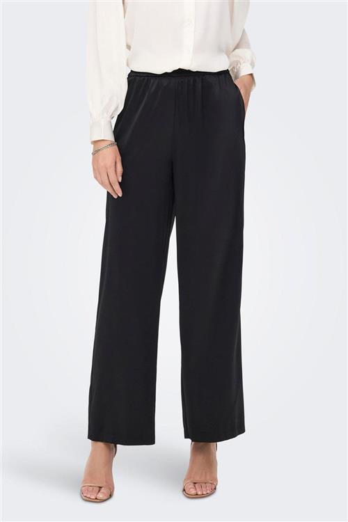 Victoria Satin Bukser - Sort - XL - ONLY