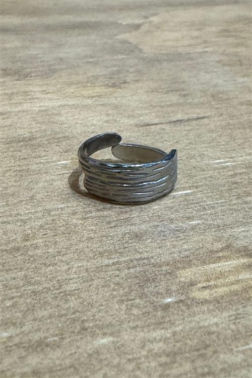 Klassisk C Formet Åben Ring - Sølv (Sample) - One Size - TeeShoppen