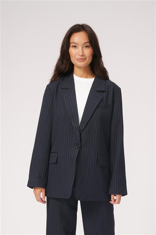 Oversized Blazer - Navy Pinstripe - XL - TeeShoppen