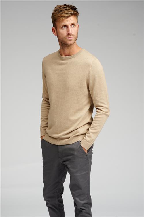 Basic Knit Crewneck - Beige - FeHerre - S - TeeShoppen