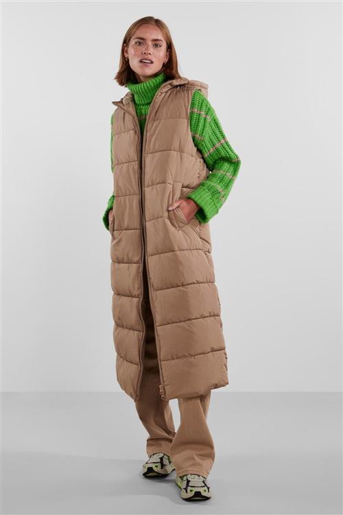 Elinora Lang Puffet Vest - Silver Mink - L - PIECES