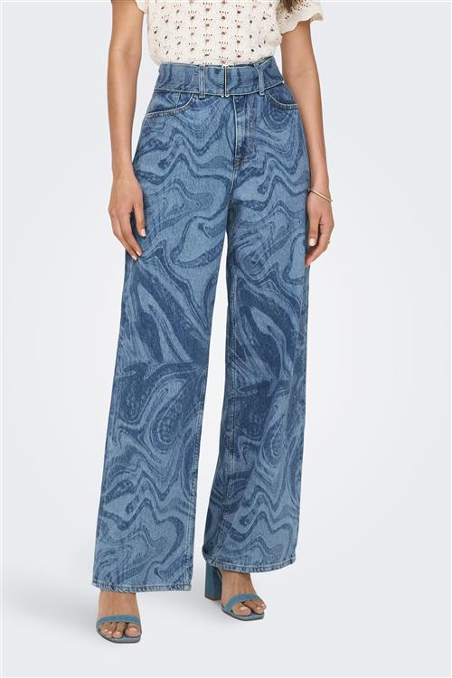Esther Hope Print - Medium Blue Denim - 28/32 - ONLY