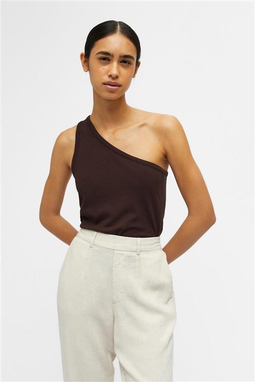 Luca One Shoulder Top - Brun - S - Object