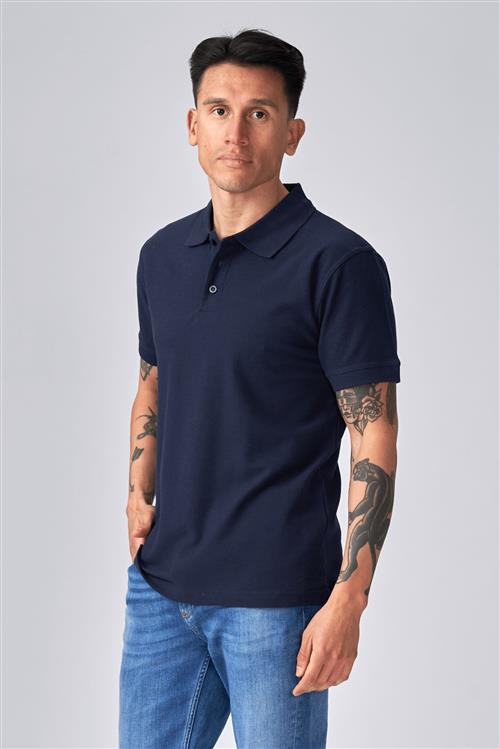 Basic Polo - Navy - Herre - L - TeeShoppen