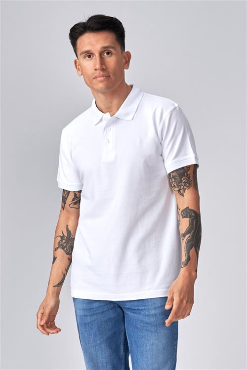Basic Polo - Hvid - Herre - 2XL - TeeShoppen
