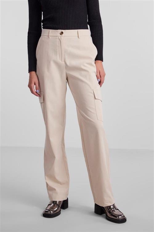 Sille Cargo Pants - White Pepper - S - PIECES
