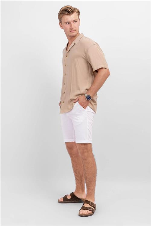 Chino Shorts - Optical White - Herre - S - TeeShoppen