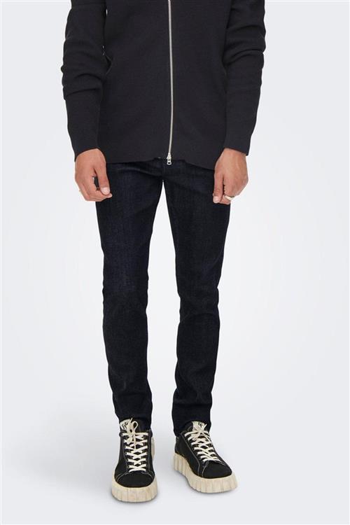 Loom Slim Raw Jeans - Blue Denim - Slim fit - Herre - 30/34 - Only & Sons