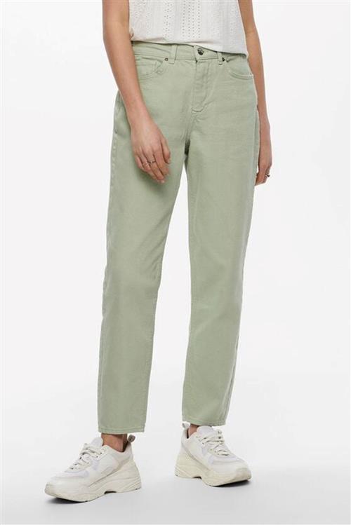Ensfarvet Mom Bukser - Desert Saga - Dame - M/32 - ONLY