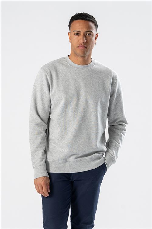 Sweatshirt Crewneck - Askegrå - Herre - 2XL - TeeShoppen