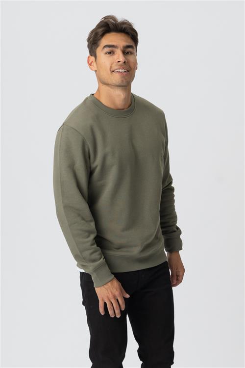 Sweatshirt Crewneck - Armygrøn - Herre - 3XL - TeeShoppen