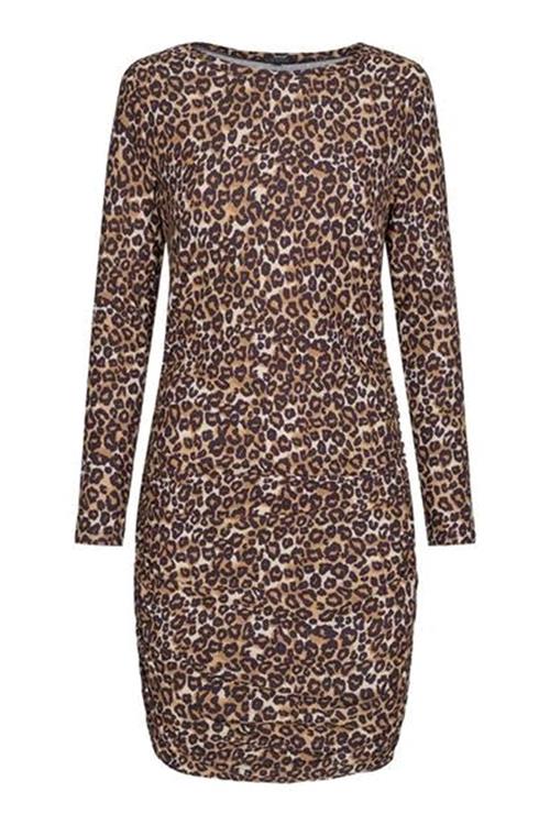 Alma Langærmet Kjole - Leopard - Dame - XL-2XL - Liberté