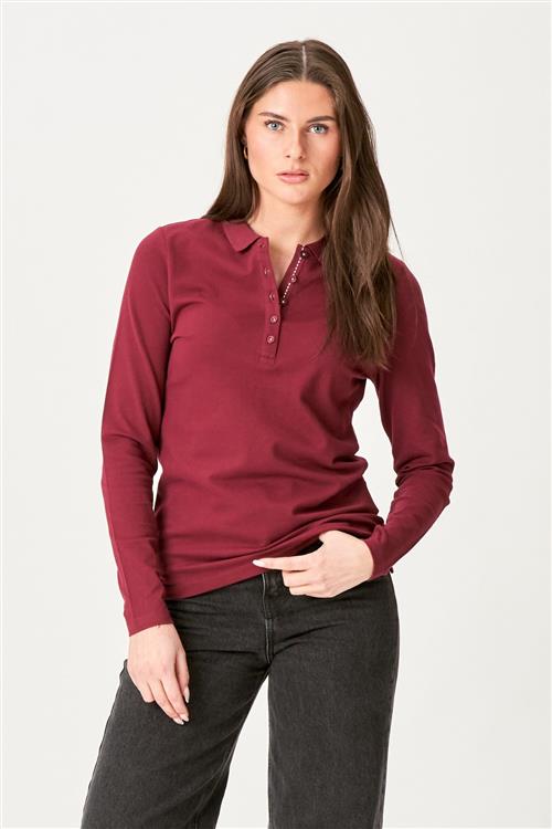 Polo Shirt - Burgundy - Dame - L - TeeShoppen