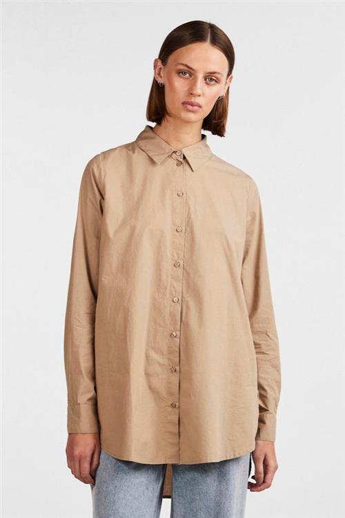 Jiva Langærmet Skjorte - Silver Mink - XS - PIECES