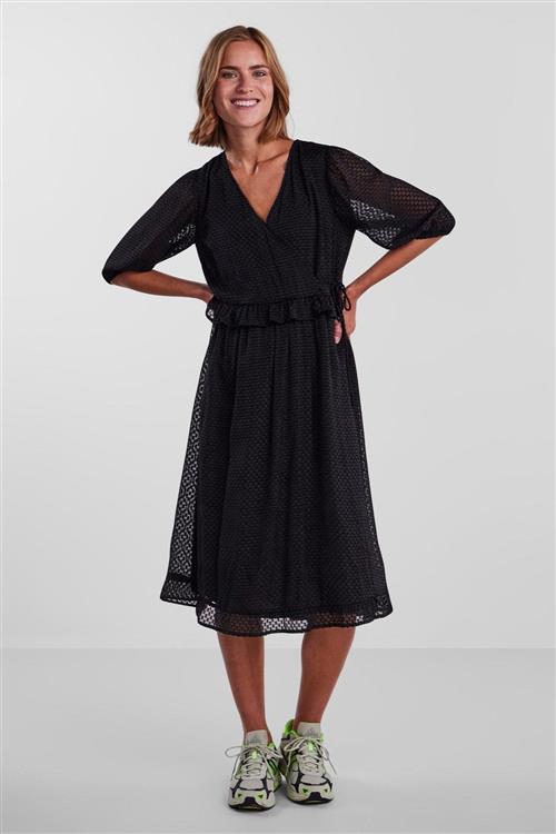 Agana Midi Kjole - Sort - L - PIECES